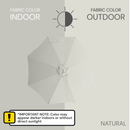 9ft Market Patio Umbrella 6 Rib Replacement Canopy Natural-8
