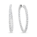 18K White Gold 3 5/8 Cttw Round Diamond Curved Inside-Outside Hoop Earrings (F-G Color, VS1-VS2 Clarity)-4