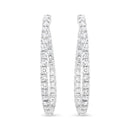 18K White Gold 3 5/8 Cttw Round Diamond Curved Inside-Outside Hoop Earrings (F-G Color, VS1-VS2 Clarity)-6
