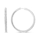 18K White Gold 2.00 Cttw Round-Cut Diamond Inner-Outer Hoop Earrings (F-G Color, VS1-VS2 Clarity)-4