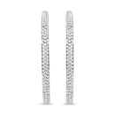 18K White Gold 2.00 Cttw Round-Cut Diamond Inner-Outer Hoop Earrings (F-G Color, VS1-VS2 Clarity)-5