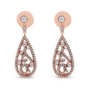 18K Rose Gold 1 1/4 Cttw Diamond Teardrop Shaped Drop and Dangle Screw Back Stud Earring (F-G Color, VS1-VS2 Clarity)-5