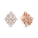 18K Rose Gold 8 1/3 Cttw Pear and Round Diamond Floral Cluster Omega Earrings (F-G Color, VS1-VS2 Clarity)-10