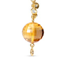 18K Yellow Gold 2/3 Cttw Round Bezel Diamond and 25mm Ball Shaped Yellow Citrine Gemstone Dangle Stud Earring (Brown and G-H Color, SI1-SI2 Clarity)-8