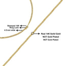 Semi-Solid 14K Yellow Gold 4.5mm Miami Cuban Chain Necklace - Unisex Chain - 22 Inches-10
