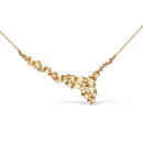 18K Yellow Gold 1/2 Cttw Brown Diamond and Multi-Size Oval Yellow Sapphire Cluster Cascade Station Necklace (Brown Color, SI1-SI2 Clarity) - Adjustable up to 14" to 16"-4