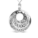 .925 Sterling Silver Endless Wave Swirl Statement Medallion 18" Pendant Necklace-8