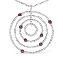 18K White Gold 2 1/6 Cttw Pave Set Diamonds and Red Ruby Openwork Circles 18" Pendant Necklace  (G-H Color, SI2-I1 Clarity) - Adjustable up to 16" - 18"-5