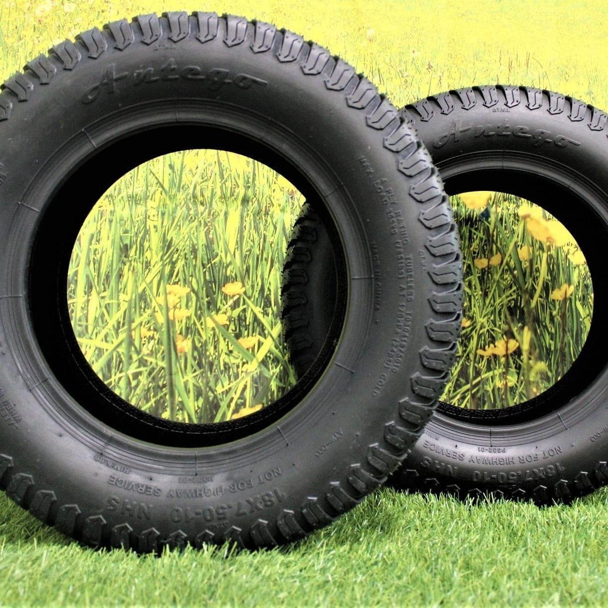 Antego Tire & Wheel - (Qty: 1), 18x7.50-10 Tires only, Compatible with Mowers and Kubota Assembly Part #K3001-17300