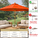 9ft Market Patio Umbrella 6 Rib Replacement Canopy Orange-6