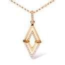 14K Yellow Gold 1/4 Cttw Diamond Double Triangle Geometric 18" Pendant Necklace (G-H Color, SI1-SI2 Clarity)-5
