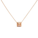 14K Yellow Gold 1/4 Cttw Diamond Matte Finished Pyramid Pendant Necklace (G-H Color, SI1-SI2 Clarity) - 18 Inches-4