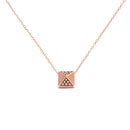 14K Rose Gold 1/4 Cttw Brown Diamond Matte Finished Pyramid Pendant Necklace (Brown Color, SI1-SI2 Clarity) - 18" Inches-4