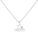 .925 Sterling Silver Diamond Accent "I Love Mom" Heart Pendant Necklace (J-K Color, I2-I3 Clarity) - 18" Inches-1