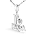 .925 Sterling Silver Diamond Accent "I Love Mom" Heart Pendant Necklace (J-K Color, I2-I3 Clarity) - 18" Inches-3