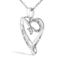 .925 Sterling Silver Diamond Accent "I LOVE YOU MOM" Heart Pendant Necklace (J-K Color, I2-I3 Clarity) - 18" Inches-3
