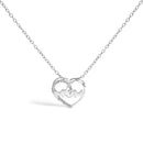 .925 Sterling Silver Diamond Accent MOM Heart Pendant Necklace (J-K Color, I2-I3 Clarity) - 18" Inches-1