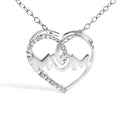 .925 Sterling Silver Diamond Accent MOM Heart Pendant Necklace (J-K Color, I2-I3 Clarity) - 18" Inches-2
