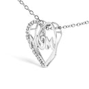 .925 Sterling Silver Diamond Accent MOM Heart Pendant Necklace (J-K Color, I2-I3 Clarity) - 18" Inches-3