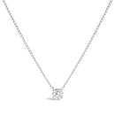 14K White Gold Floating 1/2 Cttw Lab Grown Diamond Solitaire Pendant Necklace - 18" Inches-1
