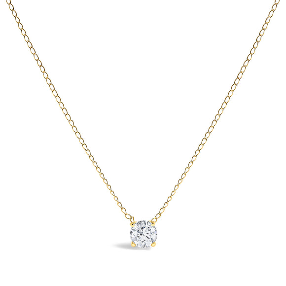 14K White Gold Floating 1/2 Cttw Lab Grown Diamond Solitaire Pendant Necklace - 18" Inches