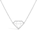 .925 Sterling Silver 1/7 Cttw Lab Grown Diamond Diamond Shaped Pendant Necklace - Size 18 Inches-1