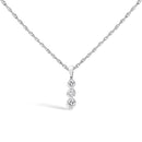 .925 Sterling Silver 1/7 Cttw Lab Grown Diamond Three Stone Diamond Pendant Necklace - 18" Inches-1