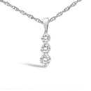.925 Sterling Silver 1/7 Cttw Lab Grown Diamond Three Stone Diamond Pendant Necklace - 18" Inches-2