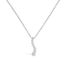 .925 Sterling Silver 1/4 Cttw Lab Grown Diamond Journey Pendant Necklace - 18" Inches-1