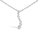 .925 Sterling Silver 1/4 Cttw Lab Grown Diamond Journey Pendant Necklace - 18" Inches-2