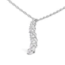 .925 Sterling Silver 1/4 Cttw Lab Grown Diamond Journey Pendant Necklace - 18" Inches-3