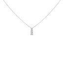 14K White Gold 1/2 Cttw Lab Grown Diamond Three Stone Pendant Necklace-1