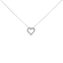 14K White Gold 1/2 Carat Lab Grown Diamond Heart Shape Pendant Necklace-1