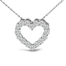 14K White Gold 1/2 Carat Lab Grown Diamond Heart Shape Pendant Necklace-2