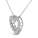 14K White Gold 1/2 Carat Lab Grown Diamond Heart Shape Pendant Necklace-3