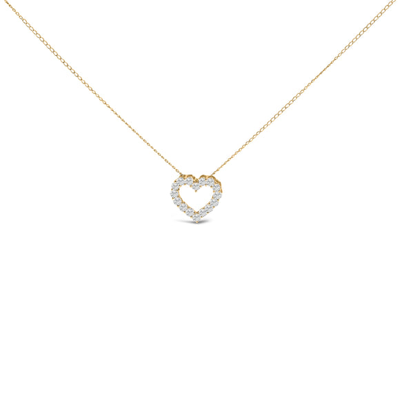 14K White Gold 1/2 Carat Lab Grown Diamond Heart Shape Pendant Necklace