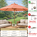 9ft Market Patio Umbrella 8 Rib Replacement Canopy Peach Coral-5
