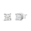 14K White Gold 3/8 Cttw Lab Grown Princess-Cut Diamond 4-Prong Solitaire Stud Earrings (VS1-VS2 Clarity, F-G Color)-5