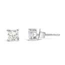 14K White Gold 3/8 Cttw Lab Grown Princess-Cut Diamond 4-Prong Solitaire Stud Earrings (VS1-VS2 Clarity, F-G Color)-6