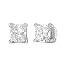 14K White Gold 1.0 Cttw Princess Cut Lab Grown Diamond Solitaire Stud Earrings (F-G Color, VS2-SI1 Clarity)-2