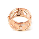 14K Rose Gold 1/3 Cttw Diamond and Pink Tourmaline Cigar Band Ring with White Enamel (G-H Color, SI1-SI2 Clarity)-9