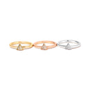 14K Tri Color Gold 1/3 Cttw Diamond Pyramid Stackable Band Ring Set (G-H Color, SI1-SI2 Clarity) - Size 7-8