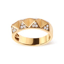14K Yellow Gold 1/4 Cttw White Diamond Pyramid Band Ring (G-H Color, SI1-SI2 Clarity)- Size 7-5