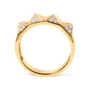 14K Yellow Gold 1/4 Cttw White Diamond Pyramid Band Ring (G-H Color, SI1-SI2 Clarity)- Size 7-6