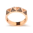 14K Rose Gold 1/4 Cttw Brown Diamond Pyramid Band Ring (Brown Color, SI1-SI2 Clarity)- Size 7-5