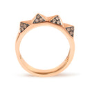 14K Rose Gold 1/4 Cttw Brown Diamond Pyramid Band Ring (Brown Color, SI1-SI2 Clarity)- Size 7-6