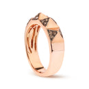 14K Rose Gold 1/4 Cttw Brown Diamond Pyramid Band Ring (Brown Color, SI1-SI2 Clarity)- Size 7-7