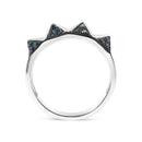 14K White Gold 1/4 Cttw Treated Blue Diamond Pyramid Band Ring (Blue Color, SI1-SI2 Clarity)- Size 7-6