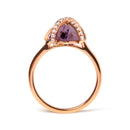 14K Rose Gold 1/5 Cttw Diamond Wrapped 15x15 MM Purple Amethyst Cocktail Ring (G-H Color, SI1-SI2 Clarity)-6