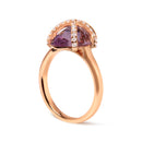 14K Rose Gold 1/5 Cttw Diamond Wrapped 15x15 MM Purple Amethyst Cocktail Ring (G-H Color, SI1-SI2 Clarity)-7